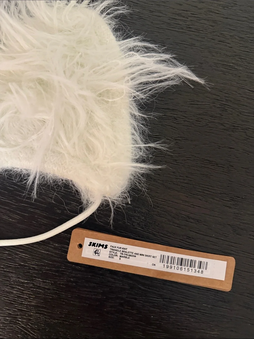Skims faux fur knit triangle bralette